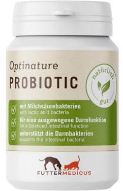 Futtermedicus Optinature Probiotic | 120 Kapseln | Ergänzungsfuttermittel für Hunde & Katzen | Mit Milchsäurebakterien