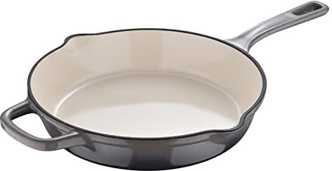 MasterPro Unique | Sartén de Hierro Fundido de 24,5 cm | Color Blanco | Fabricada con Hierro Fundido | Mango Ergonómico | Menaje de Cocina | Compatibles con Todo Tipo de Cocinas