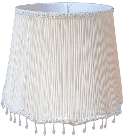 JYCCH Kristall-Tischlampen-Lampenschirm, Plissee-Lampenschirm-Stoff-Stehlampe-hellbeiger Nachttisch-Lampenschirm,29 * 28 * 45Cm (29 * 28 * 45cm)