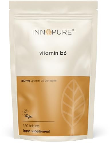 INNOPURE Vitamin B6 Tablets 100mg - 120 Tablets - One-A-Day Easy to Swallow High Strength - 4 Month Supply of High Dose B6, Supports Energy Immunity- Vegan Approved, UK Made