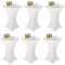 6er-Set Stretch Stehtischhussen Elasthan Tischdecke, Ø 80cmX110cm, Tisch-Überzug Husse pflegeleicht abwischbar Stretch schnelltrocknend, Rund Husse für Stehtische Tischhusse, Weiß