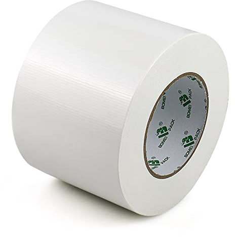BOMEI PACK Universal - Ruban Adhésif Toilé Blanc, Heavy Duty Duct Tape 100MM x 50M pour les travaux de réparation, fixation, de scellage, d'étiquetage et de rénovation