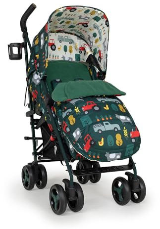 Cosatto Supa 3 Buggy mit Fußsack – Leichter Kinderwagen, Ab Geburt bis 25kg – Leicht & kompakt mit Schirmfaltung, großer Korb, Getränkehalter (Old Macdonald)