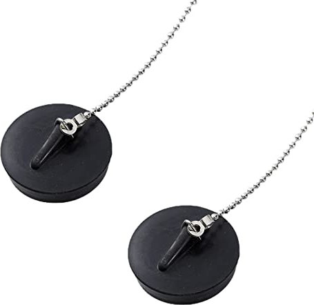 Bouchon Baignoire Universel, Bouchon de Lavabo Caoutchouc, 2Pcs 40mm Bouchon d'Evier Cuisine, Bouchon d'Evier avec Chaîne à Billes, Bouchon Baignoire, pour évier de Cuisine ou de Baignoire