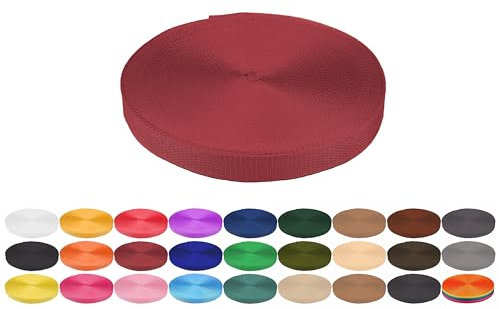 Gurtband 5 Meter aus Polypropylen PP- Gurtband Taschengurtband Breiten 20 mm 25 mm 30 mm 40 mm zur Auswahl (hier Bordeaux 30 mm)