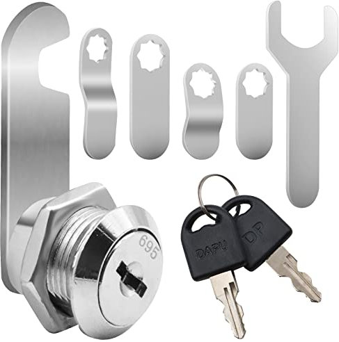 VEGCOO Cabinet Locks 16mm,Cupboard Locks with Keys,Lock Plates,Wrench, Security Mailbox Lock Cam Lock Letter Post Box Lock for Mailboxes, Drawer, Cabinet Doors, Furniture
