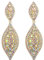 EVER FAITH Damen Ohrringe Österreichische Kristall Hochzeit Braut Charm 2 Blatt Drop Baumeln Ohrstecker Schillernd Klar AB Gold-Tone