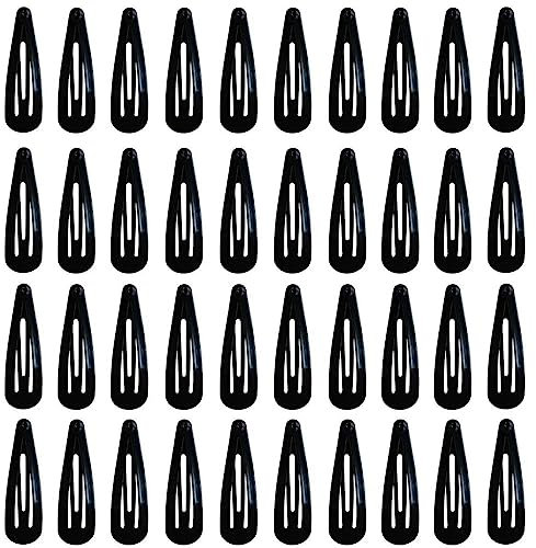 DAZISEN 40 Pack Clip Per Capelli Ragazze Metallo Snap Bambini Barrettes Accessori Capelli Delle Donne, Caramella Colorata Belle Clip Capelli Semplici,Nero