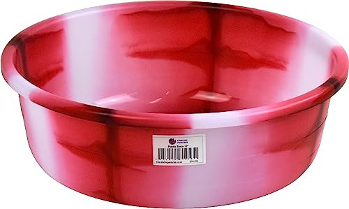 Tie-Dye Colour Plastic Round Wash Basin (Red, 5L 12 Approx)