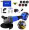 Smerigliatrice Angolare 21V, Smerigliatrice Angolare Multifunzionale Senza Spazzole con 10000 RPM+3 Regolazioni Di Velocità+Maniglia Ausiliaria, Può Essere Utilizzata per Tagliare, Levigare e Lucidare