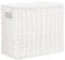 EHC Multi-Purpose Handwoven Slimline Paper Rope Bathroom Storage Unit, Toilet Roll Paper Cabinet, Compact Storage Box, Multi-Purpose Cleaning Caddy With Inbuilt Handles & Lid, White, 35 x 18 x 30 cm