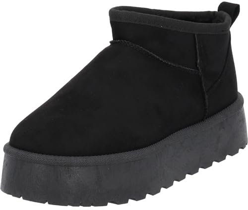 Palado Boots Damen Zembra - modische Stiefel - warm gefütterte Ankle-Boots - elegante Stiefeletten Schwarz UK5,5 - EU38