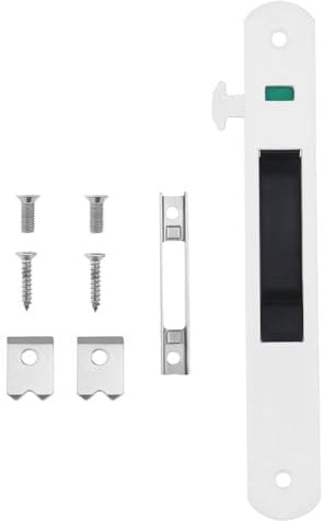 YINETTECH Portes et Fenêtres Coulissantes ensemble Serrure de Porte Coulissante en Verre Support en U Remplacement de Porte Coulissante Fenêtre Mobile Crochet de Porte Serrure, Blanc