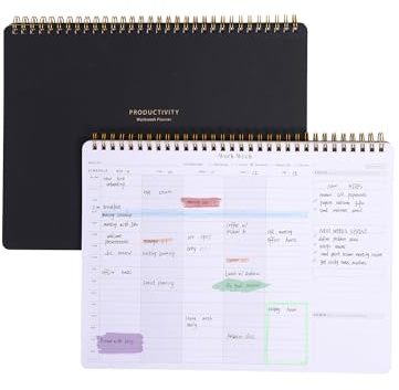 Wochenplaner mit Stundenplan – A4-Arbeitswochen-Schreibtischblock, 54 Blatt, Wochentagsplanung, Notizblock, Terminplaner-Buch zum Organisieren Ihrer täglichen Produktivität – undatierter Agenda