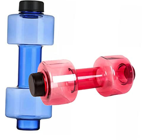 BESPORTBLE 2pcs Dumbbell Fitness Kettle Plastic Water Bottles Clear Drinking Glasses Gym Water Bottles for Men Adjustable Barbell Kids Goggles Dumbells Dumbbell Cup Plastic Bottle re-usable