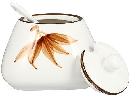 MAGICLULU Set Da 1 Pezzo Barattolo Di Condimento in Ceramica Barattolo Di Zucchero Barattoli Di Condimento in Ceramica Contenitore Erogatore Bottiglie Bianca Duraturo Serbatoio Di Stoccaggio