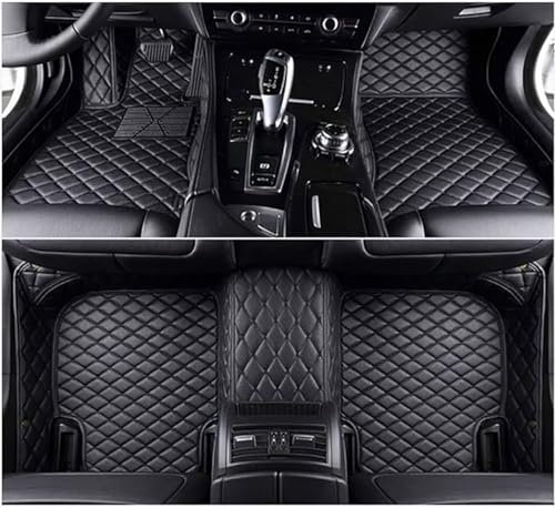 ZGDDS Anpassen Fußmatten für Mitsubishi Space Star 2015-2019, Leder wasserdichte rutschfeste Auto Fussmatten Set,Black