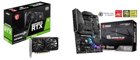 MSI GeForce RTX 3050 Ventus 2X 6G OC Carte Graphique - 6 Go GDDR6, 1492 MHz & Carte mère de Jeu MPG B550 Gaming Plus (ATX), AMD AM4, DDR4 M.2, USB 3.2 Gen 2, HDMI ATX, Carte mère de Jeu