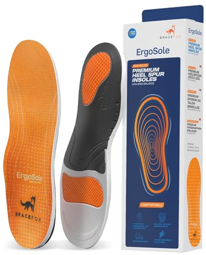 Bracefox® Orthopädische Einlegesohlen 'ErgoSole' | Fersensporn & Plantarfasziitis | Professionelle Einlagen | Plattfüße | Fußschmerzen | Mann & Frau | (EU 39-41)