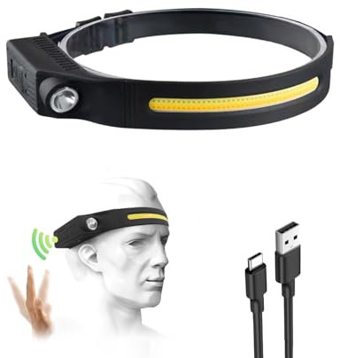 Victoper LED Head Torch Rechargeable, 2024 Upgrade 800 Lumens 8 Modes 270 Degree IPX4 Hands-Free Head Lamp with Sensor Function Super Bright for Camping Running Fishing Riding for Kids& Adult