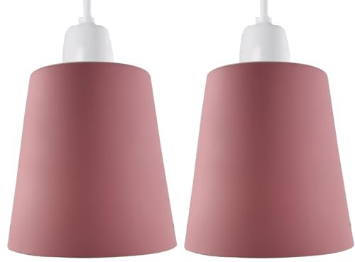 LEDSone Industrielle Decken-Pendelleuchtenschirme, Lampenschirme im Retro-Vintage-Stil zum Aufhängen von Deckenleuchten (Rosa 2pk)
