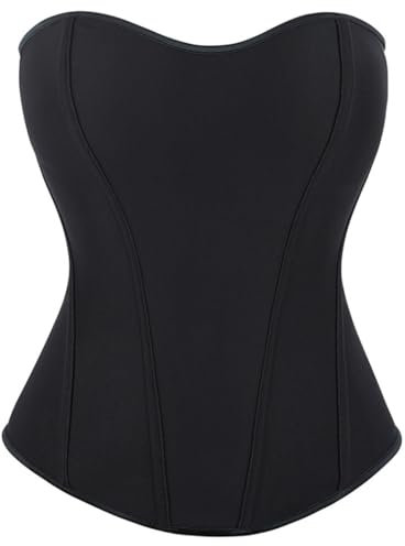 Valin Damen Schwarz Taillenmieder Push up Überbrust Korsett Elastisch Reißverschluß Korsage Corsage,40-42,C908