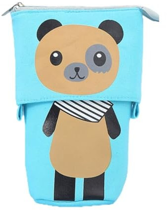 Federmäppchen Reißverschluss, Pop-Up Bleistifthalter, 2-in-1 Schlampermäppchen und Stifteköcher, Ständer Bleistifthalter, Teleskopisch Mäppchen, Stifteköcher für Teenager Schülerin, Blau