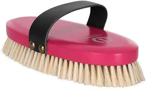 Imperial Riding Weiche Bürste IRH, besonders sanfte Pferdebürste mit weichen Rosshaarborsten, schonende Fellpflege für natürlichen Glanz & stilvollen Stall-Look, Neon Pink