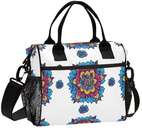 miaozhen Mandala Lunchbox im indischen Stil für Mädchen mit Schultergurt, Lunchboxen für Mädchen, Kühltasche für die Arbeit, Größe S, loncheras para mujer chicas