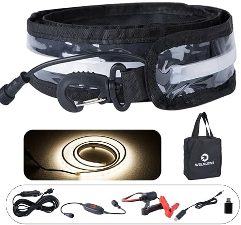 12V 4ft Led Light Strip Dimmable Camping Awning Light with 140 SMD 2835 LED Chips Cabinet Lights , Rv Accessories Waterproof IP67 Multi-Functional Use for Car Tent, Camper Motorhome (1/White)