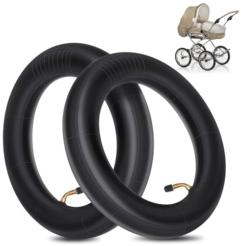 Forbabe 2 Stück 12 Zoll Kinderwagen Schlauch mit Winkelventil 45° | 12 X 2 1/8 Fahrradschlauch Schlauch für Kinderwagen Fahrrad Roller Reifen Dreirad Laufrad