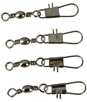 Garneck 100stücke Angeln Snap Wirbel Aus Hartmetall Mit Sicherheits-schnappverbinder Flexible Drehung Geeignet Für Köder Harte Köder Bleikopfhaken Pailletten Und Andere Verbindungselemente