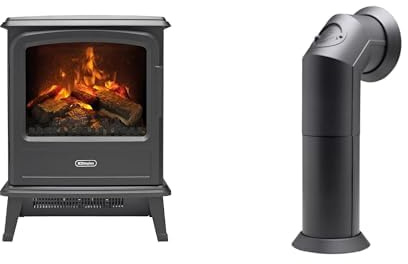 Dimplex Evandale Slate Optimyst Dark Grey Electric Stove Fire and Stove Pipe Accessory for Electric Fires