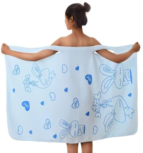 Serviette de Bain Douche Femme Peignoir Robe de Bain Microfibre Sortie de Bain Absorbant Séchage Rapide Draps de Bain Doux Confortable Jupe de Chambre pour SPA Hôtel Piscine Plage Sauna