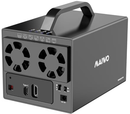 MAIWO 4 Bay RAID External Hard Drive Enclosure for 3.5 Inch SATA HDD with Cooling Fan USB 3.1 Type-C 96TB Capacity, Support RAID 0/1/3/5/10/JBOD/Clone/Normal