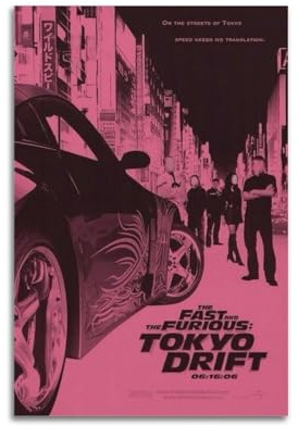 RYTWQRWE The Fast And The Furious Poster, ästhetische Wandkunst, Dekor, Vintage-Leinwand, dekoratives Gemälde-Poster für Wohnzimmer, Schlafzimmer, 30 x 45 cm, ungerahmter Stil