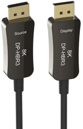 Bosiyrggrl DP 1.4 Fiber Optic Cable 8K Displayport Cable 4K@144Hz Optical Fiber Flexible DP Cable