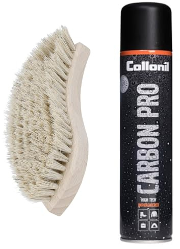 RENNER XXL Collonil Carbon Pro Imprägnierspray 300 ml + Schuhbürste Set – Imprägnierung für Schuhe, Sneaker, Leder, Wildleder, Nubuk & Textil – Schutz für Gore Tex, Outdoor- & Wanderschuhe