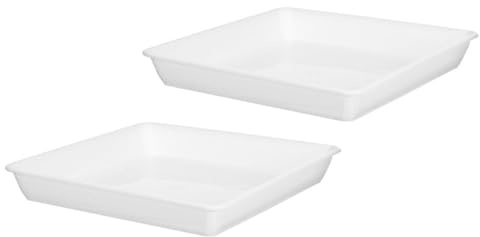 NIYANGLE Bac à Plantes Profond Plateaux Carrés en Plastique Blanc pour Jardinière Lot de 2 Construction Épaissie, pour Décor Maison et Jardinage