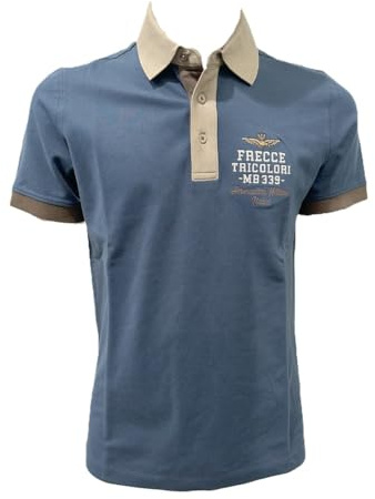 Aeronautica Militare PO1908 Herren-Poloshirt, kurzärmelig, dreifarbig, 21315 Titan Avio, XL