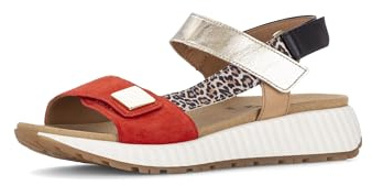 Gabor Damen Plateausandalen, Frauen Sandalen,weiblich,stilvoll,sexy,Business,Glamour,Style,Stil,trendy,Wellness,Chilli/Oak/Platino,40 EU / 6.5 UK