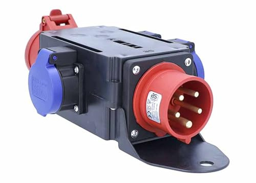 as - Schwabe MIXO CEE Adapter 16 A 400 V, 3x T23 IP55, Baustromverteiler, IP44 spritzwassergeschützt