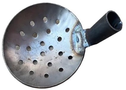 QUILSTM Pala para tamizar lodos de aguas residuales con cucharas redondeadas para alcantarillado. Herramienta resistente para limpiar escombros, limpiar lodos, Colador, 20cm
