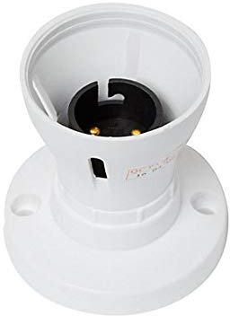 Bayonet Batten White Ceiling Lamp holder BC B22 Light Bulb Socket Lamp Fitting