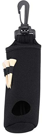 Dwawoo Tasche für Golfbälle, Golftasche, Aufbewahrungstasche aus Neopren mit 3 Golftees (schwarz)