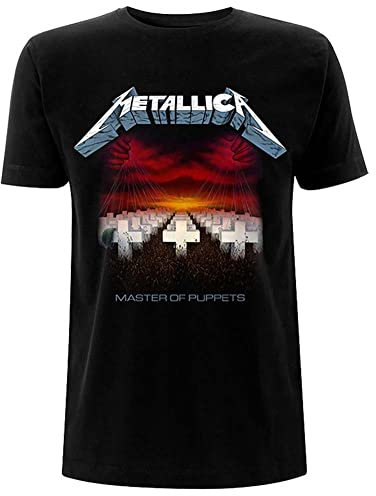 Metallica Master of Puppets Tracks_Men_BL_TS:1xl T-Shirt, Noir (Black Black), X-Large Homme