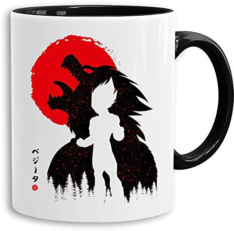 Red Sun Vegeta - vaso cafetera regalo Mug Son Ruffy Luffy Zoro Saitama One Dragon Master Goku Ball Vegeta Roshi Piece Db, Farbe2:Blanco