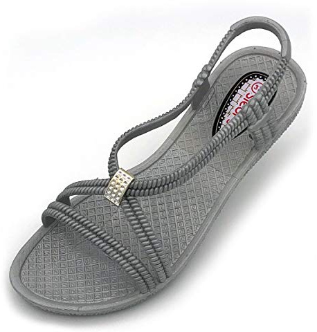Siebi's Badeschuhe Damen - Tenno - Schwimmschuhe Badesandalen Frauen - fällt klein aus - schmaler Schnitt - grau, 39