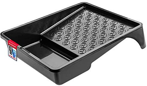 KADAX Farbwanne, große Farbschale aus Kunststoff, Maler Lackierwanne mit handlichem Griff, Lackierschale, leichtes Malerzubehör, Malerbedarf, Lackschale, Lackwanne (1, schwarz)