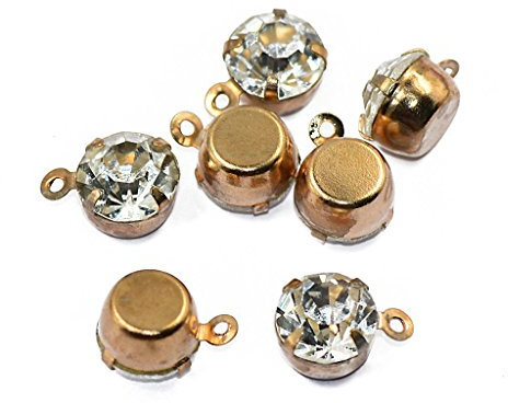 Inzopo 10pcs Rhinestone Beads Charms for Bracelet Earring Jewelry Making Rose Gold